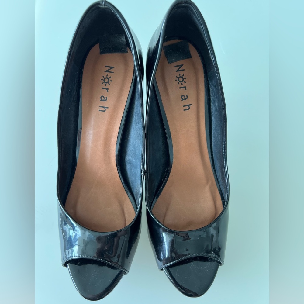 Peep toe Black high heels Norah Made in Brazil US8B BRA 37 scarpin - Picture 4 of 6